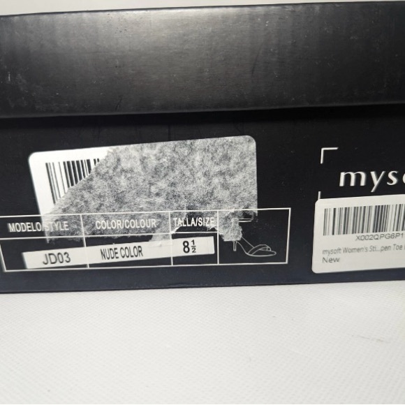 NEW-Size 8.5M Womens mysoft Stiletto Heeled Sandals Open Toe Nude Color JD03 - Picture 3 of 7